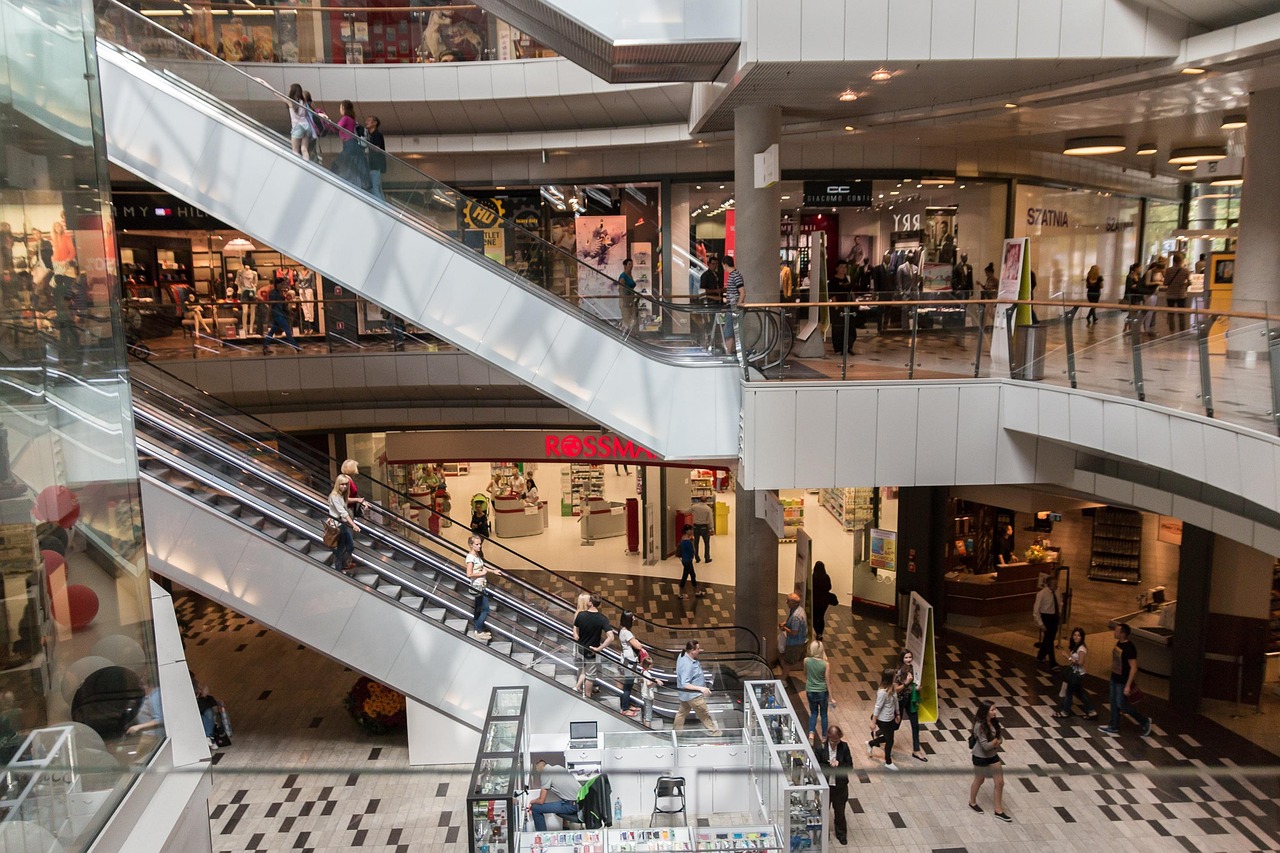 shopping mall with light foot traffic